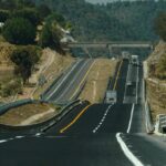acidentes com animais silvestres — A picturesque rural road surrounded by nature, featuring a deer warning sign.